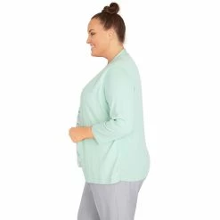 Plus Size Alfred Dunner Lady Like Embellished Watercolor Floral Top -Alfred Dunner Shop 6055048 ALT3