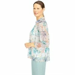 Women's Alfred Dunner Lady Like Lace Floral Trellis Top -Alfred Dunner Shop 6055460 ALT3