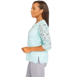 Women's Alfred Dunner Lady Like Lace Top -Alfred Dunner Shop 6055466 ALT3
