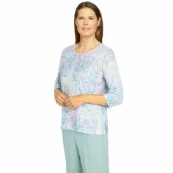 Women's Alfred Dunner Lady Like Scroll Patchwork Knit Top -Alfred Dunner Shop 6055468 ALT2