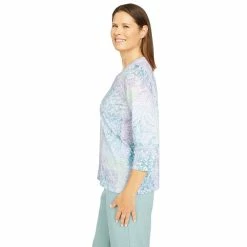 Women's Alfred Dunner Lady Like Scroll Patchwork Knit Top -Alfred Dunner Shop 6055468 ALT3