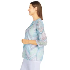 Women's Alfred Dunner Lady Like Chevron Lace Knit Top -Alfred Dunner Shop 6055473 ALT3