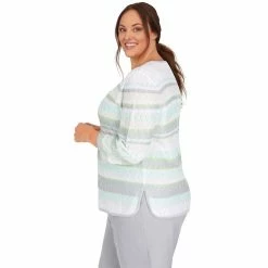 Women's Alfred Dunner Lady Like Nautical Textured Top -Alfred Dunner Shop 6055474 ALT3