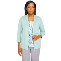 Women's Alfred Dunner Lady Like Embellished Watercolor Floral Top